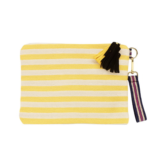 Beauty Bag | gelb-weiß