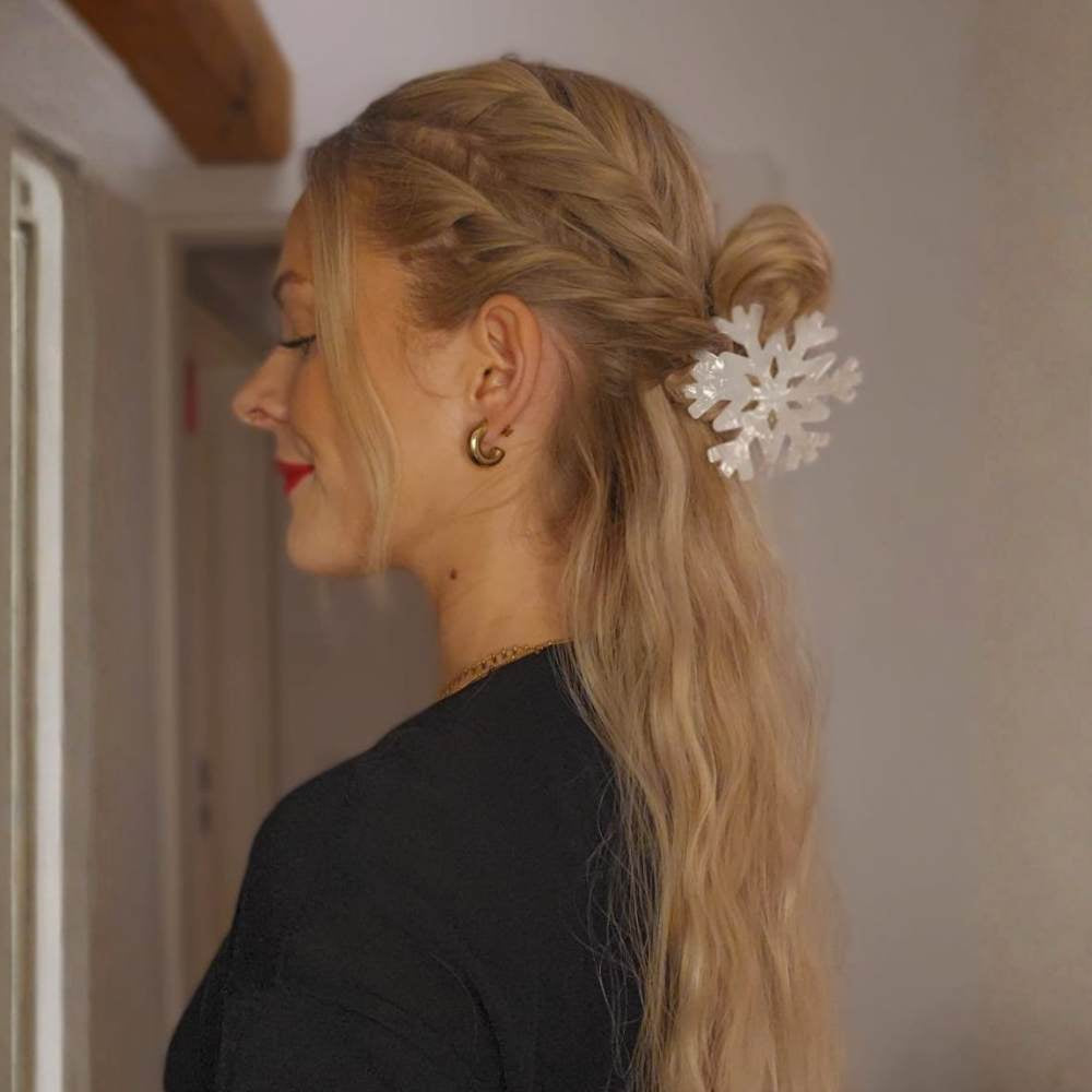 Haarspange Schneeflocke